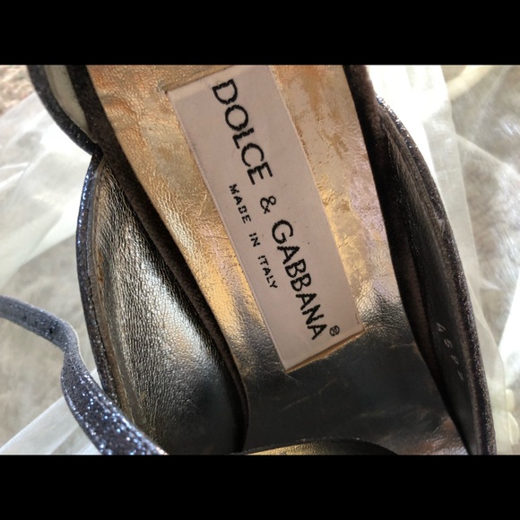DOLCE & GABBANA Pewter Silver Glitter Heels! Magnificent! NWOT/ Made in Italy. - Picture 7 of 16
